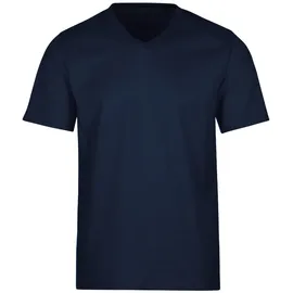 TRIGEMA T-Shirt "TRIGEMA V-Shirt DELUXE Baumwolle", Herren, Gr. 3XL, blau (navy), Single Jersey, 100% Baumwolle, Basic, lang, V-Ausschnitt, Shirts T-Shirt