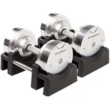 BRAINGAIN Verstellbare Hanteln - 23,5kg Chrom - Vielseitige Heimfitness-Gewichte für Krafttraining
