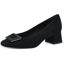 TAMARIS Damen Pumps Leder Blockabsatz; Black/schwarz; 39 EU - 39 EU