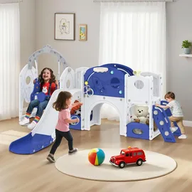 fofetbfo Rutsche 6-in-1 Blau