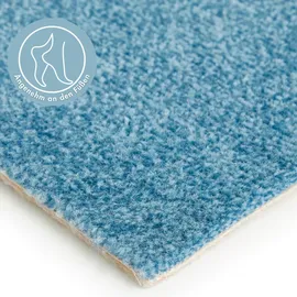 Andiamo Teppichboden ANDIAMO "Catania, Velours, Gesamthöhe 7,5 mm, Luxusklasse LC1", blau, B:500cm L:600cm, Kunstfaser, Teppiche, meliert, Breite 400 cm oder 500 cm, strapazierfähig & pflegeleicht