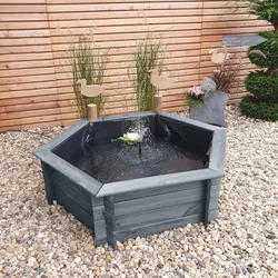 Promadino Sechseck-Hochteich 100cm Produktion, grau