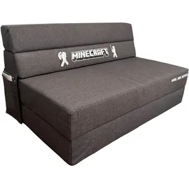 Minecraft Anthrazit - Stoffbezug - mit Gästebettfunktion