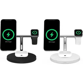 Belkin BoostCharge Pro Drahtloses 3-in-1-Ladegerät mit MagSafe, 15 W, Schwarz