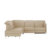 meinSofa Leder-Ecksofa  Leon , beige , Maße (cm): B: 259 H: 83 T: 236