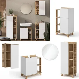 Vicco Badmöbel-Set Karen 5-tlg. Sonoma/Weiß