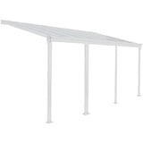 Aileenstore Terrassenüberdachung Sky Guard Aluminium 618 cm als Bausatz Sichtschienen und Hohlkammerplatten Weiß