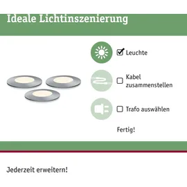 Paulmann Außenleuchte Aluminium 23,1 cm 3er-Ergänzungsset IP65 Silber