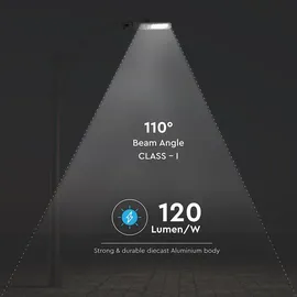 V-Tac Straßenleuchte LED 100 W 13500 lm IP65 grau
