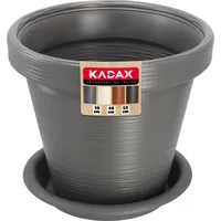 Kadax Blumentopf aus Kunststoff, mit Untersetzer, 39 cm, Anthrazit