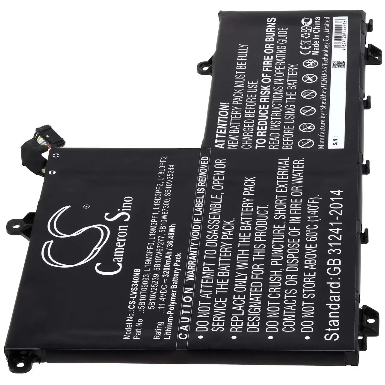 Akku passend für Laptop Lenovo IdeaPad IdeaPad S340-15IWL, Typ L18L3PF2, Typ L19M3PF0 - 11,4V - 3200 mAh