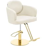 Physa Salonbedarf, Friseurstuhl Fussstütze höhenverstellbar Barber-Stuhl 200 kg Winsford Creme&Gold