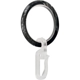 GARESA Gardinenring »Ring mit Haken«, (10 St.), für Durchmesser bis 16 mm, einfache Montage, silberfarben