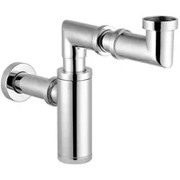 Vitra Raumspar-Siphon A45133 chrom, G 1 1/4, Abgangsrohr und Rosette