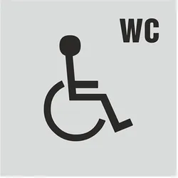 Türschild - Behinderten WC - Edelstahl-Optik