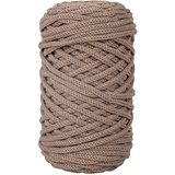 Rayher Braidy Recycling Garn, geflochten, 4 mm ø, taupe, Knäuel ca. 65 m (250 g), Knüpfgarn, Macrameegarn, 42010509