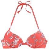Sunseeker Push-Up-Bikini-Top Damen orange-bedruckt, Gr.34 Cup A,