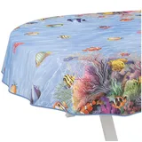 ANRO Tischdecke Wachstuch abwaschbar Aquarium Tischwäsche (Einzelstück 1-tlg), wasserabweisend pflegeleicht Fotoprint Bunt Oval 180x140cm bunt Oval | 140 cm x 180 cm