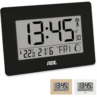 ADE Funkuhr digital schwarz