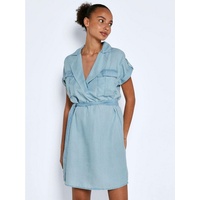 Noisy may Damen Kleid NMVERA S/S ENDI TENCEL SHIRT DRESS Blau M
