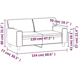 vidaXL 2-Sitzer-Sofa Weinrot 120 cm Kunstleder