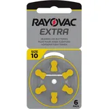 6 x Rayovac Extra Advanced Hörgerätebatterien 10 10AU-6XEMF 6er Blister
