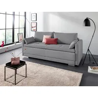 Schlafsofa INOSIGN "Berlin" Sofas Gr. B/H/T: 222cm x 99cm x 98cm, Material Bezugsstoff, Funktion, grau mit Boxspringaufbau, Bettfunktion & Bettkasten, Dauerschlafsofa