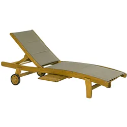 Merxx Acapulco Liege, ausziehbare Ablage, gepadded, Akazie/Textilbespannung