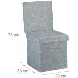 Relaxdays Faltbarer Sitzhocker mit Lehne grau