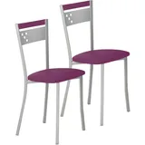 ASTIMESA SCCABBJ Zwei Küchenstühle, Metall, Aubergine, Sitzhöhe 45 cm