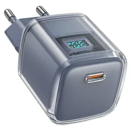 ACEFAST Pd 30W GaN Usb-C Schnellladegerät mit Display Grau
