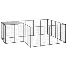 vidaXL Hundezwinger 6,05 m2 Stahl Schwarz