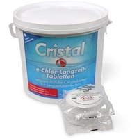 Cristal 5 kg e-Chlortabletten 200 g langsam löslich, einzeln verpackt, für Pools ab 15 m3 - hoher Aktivchlorgehalt - Langzeitdesinfektion