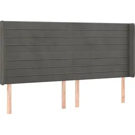 vidaXL Boxspringbett mit Matratze & LED Dunkelgrau 160x200 cm Samt