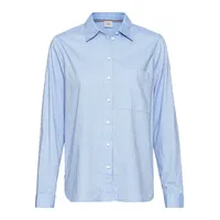 CAMEL ACTIVE Langarm Bluse aus reiner Baumwolle in Hellblau