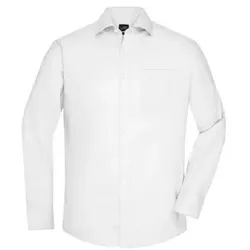 Langarm Herrenhemd Micro-Twill JN682, weiß, Größe 4XL - weiss - 4XL