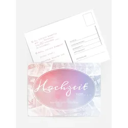 Antwortkarten Hochzeit selbst gestalten mit Spruch und Fotos im Onlinedesigner bei Meine-Kartenmanufaktur.de
