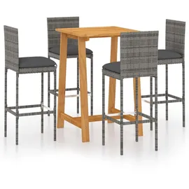 vidaXL Gartenbar-Set 5-tlg. Grau