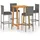 vidaXL Gartenbar-Set 5-tlg. Grau
