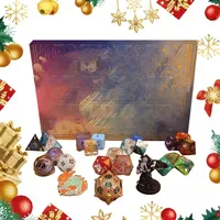 Aznever Weihnachts Adventskalender, 24-Tage-Countdown-Kalender Für Weihnachten - RPG DND Geschenke, Wiederverwendbare, Multifunktionales Dekoratives 24-Tage-Würfelset Für Kinder, Jungen Und Mädchen