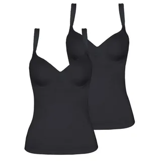 VIANIA BH-Hemd 2er Pack BH Hemd Basic (Spar-Set, 2-tlg) - schwarz 75