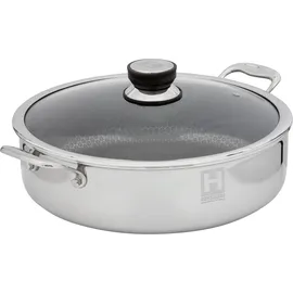 hensslers Servierpfanne »HENSSLERS Servierpfanne & Bräter inkl. Glasdeckel« Edelstahl Ø: 32.0