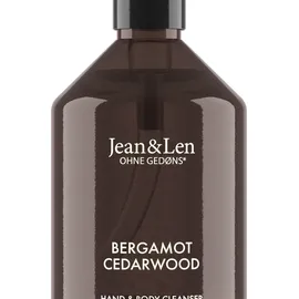 Jean&Len Jean & Len Hand & Body Cleanser Bergamot Cedarwood, für ein duftendes Reinigungserlebnis, Körper- & Handseife in einer hochwertigen Flasche, erfrischend-mediterraner Duft, vegan, 500 ml