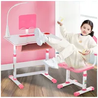 LETGOSPT Kinderschreibtisch Kinderschreibtisch Set mit Stuhl, Höhenverstellbar Lernschreibtisch, Schülerschreibtisch mit Stuhl und Schublade Set rosa