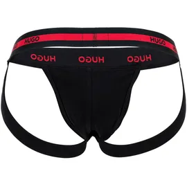 Hugo Herren Jockstrap, 3er Pack - TRIPLET PLANET, Cotton Stretch, Logo Schwarz/Rot/Weiß XL