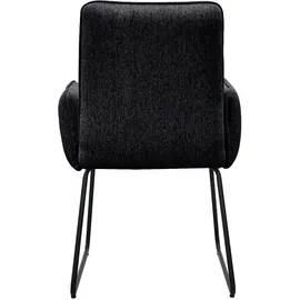 Svita ALBA 2er Set Esszimmerstühle Armlehnstuhl Polsterstuhl Stoffbezug Schwarz