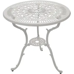 DEGAMO Tisch Jugendstil 70cm rund, Aluguss weiss