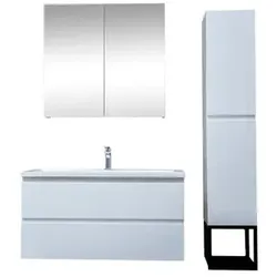 SAT B-Way Badezimmer-Set mit Waschbecken weiß glanz KSETBWAY11