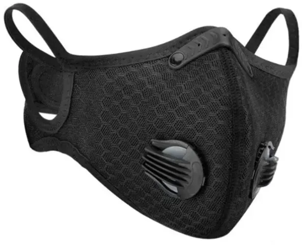 Schutzmaske für Motorradfahrer mit Filter, schwarz 3188