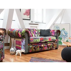 3-Sitzer Sofa violett Patchwork CHESTERFIELD